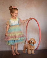 Pastel Stardust Layered Tulle Birthday Dress for Girls