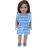 Sophia's by Teamson Kids - 18'' Doll - Stripe Romper & Thong Flip Flop