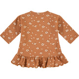 All-Over Floral Print Long Sleeve Drop Waist Dress