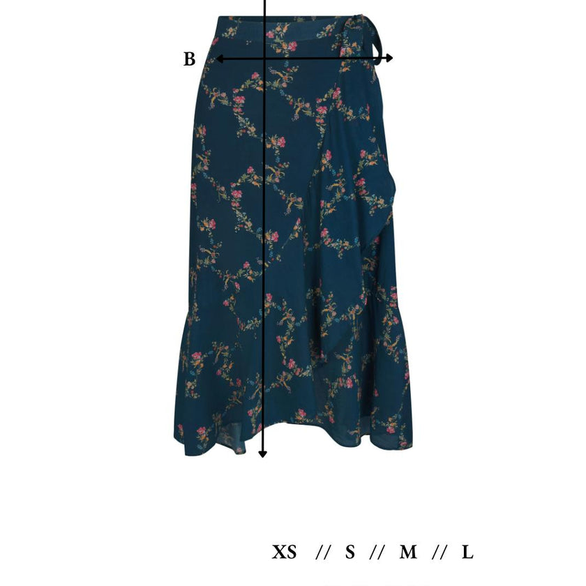 Women's Isabell Embroidered High-Low Ruffle Hem Swing Skirt, Multi