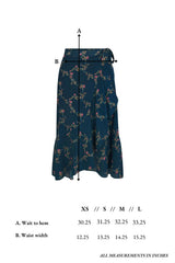 Women's Isabell Embroidered High-Low Ruffle Hem Swing Skirt, Multi