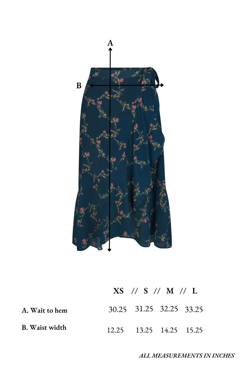 Women's Isabell Embroidered High-Low Ruffle Hem Swing Skirt, Multi