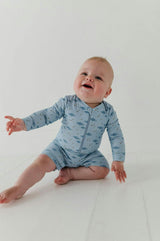 Baby Boy One-Piece Rash Guard Swimsuit in Fish