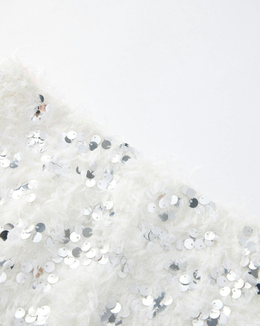 Chrissy Feather Sequin Mini Skirt