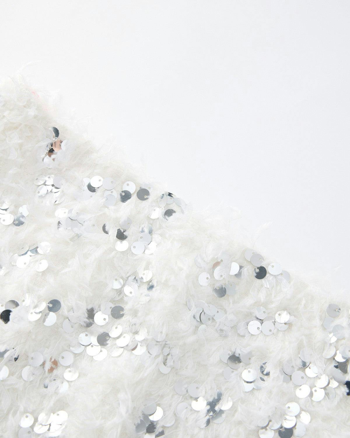 Chrissy Feather Sequin Mini Skirt
