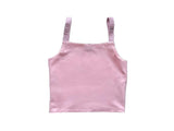 Pink Ruffle Strap Tank Top