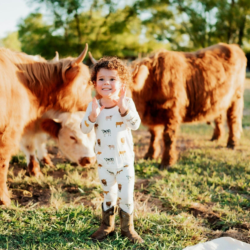 Long Sleeve Toddler Pajama, Moo
