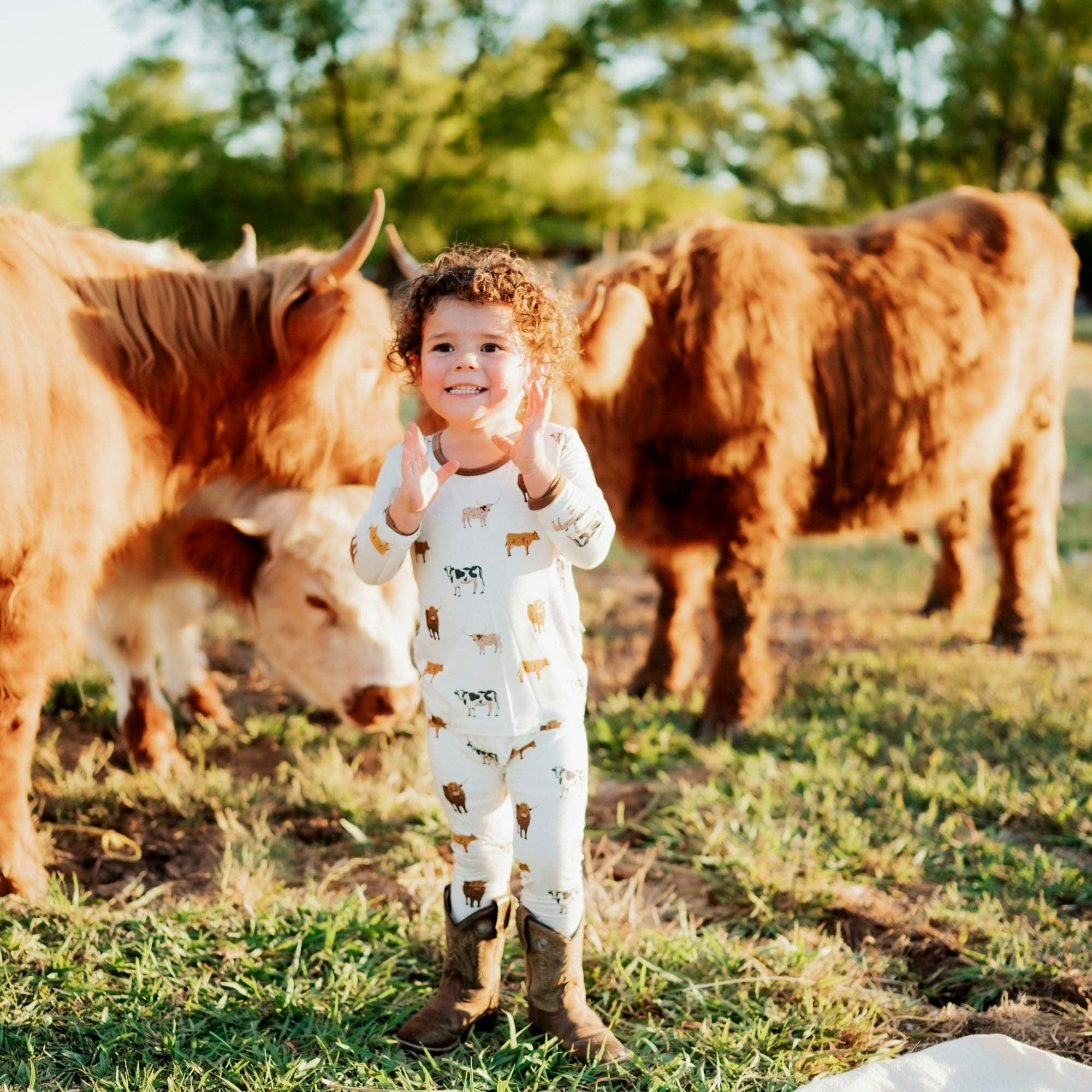 Long Sleeve Toddler Pajama, White