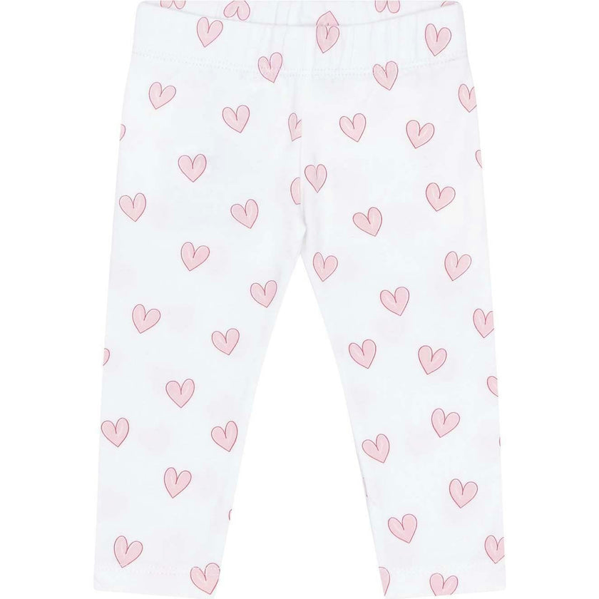 Pink Heart Print Pima Leggings