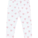 Pink Heart Print Pima Leggings
