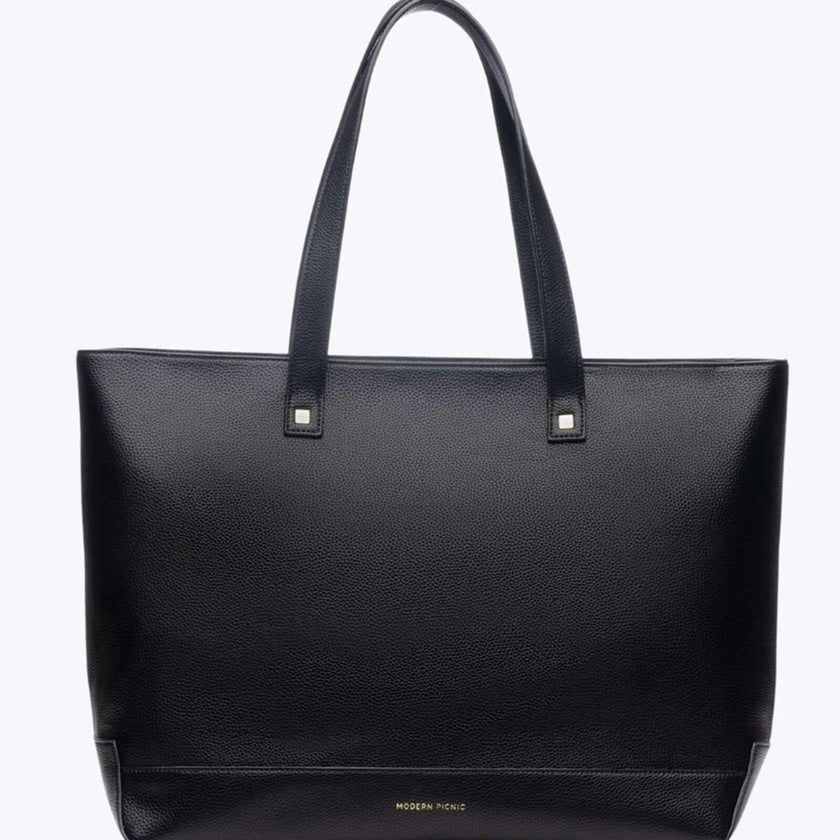 Vegan Leather Work Tote Bag with Removable Insulated Pouch
