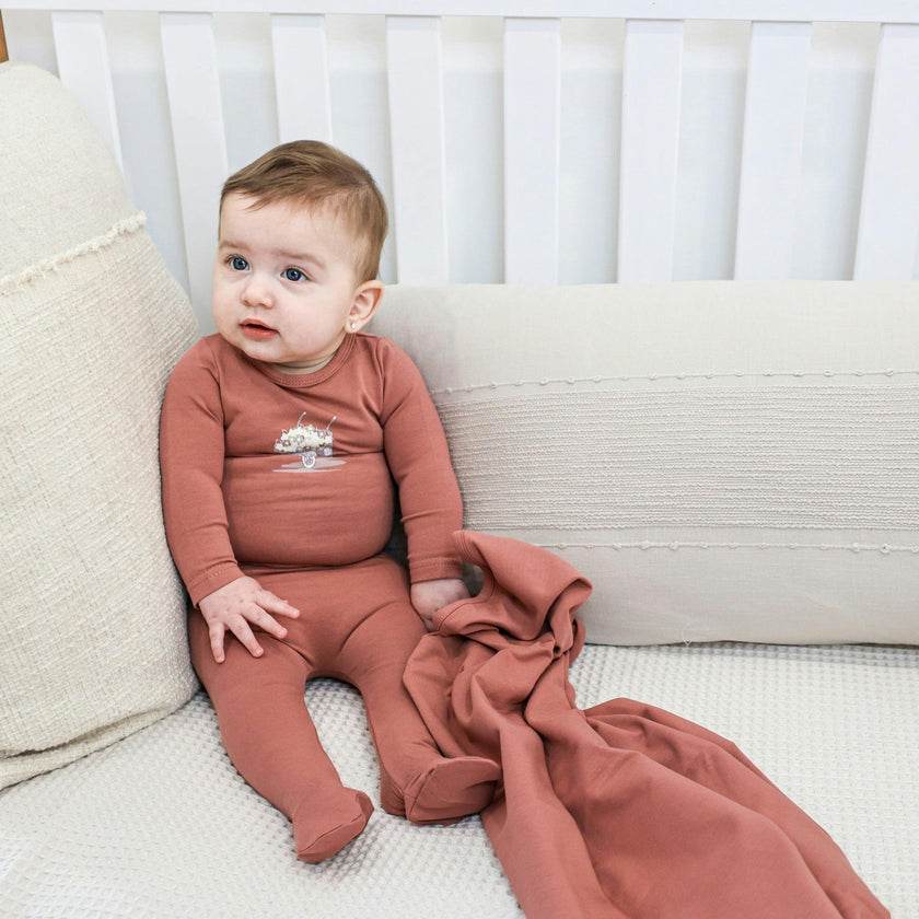 Whimsy Wheelbarrow Footie and Beanie Set