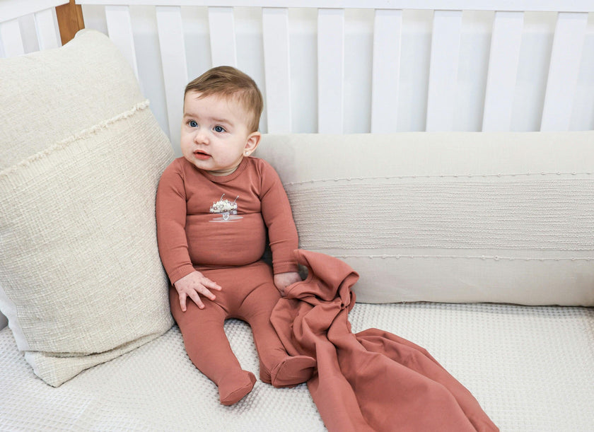 Whimsy Wheelbarrow Footie and Beanie Set