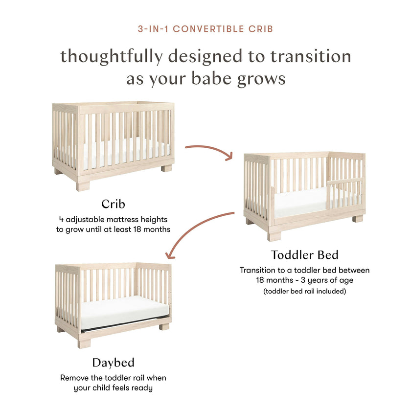 Babyletto Modo 3-in-1 Convertible Crib with Toddler Bed Conversion Kit