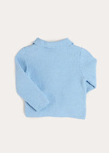 Nautical Boat Embroidery Polo Collar Cardigan in Sky Blue (12mths-6yrs)