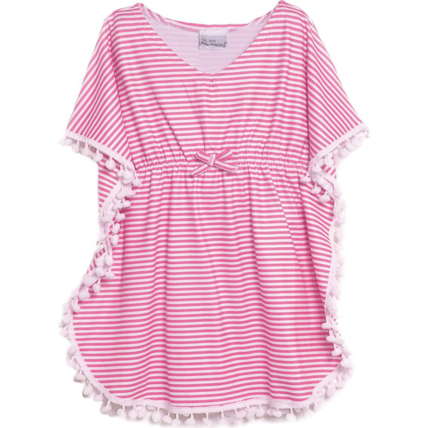 UPF 50+ Kaia Beach Swim Cover-Up - Preppy Pink Stripe