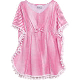 UPF 50+ Kaia Beach Swim Cover-Up - Preppy Pink Stripe