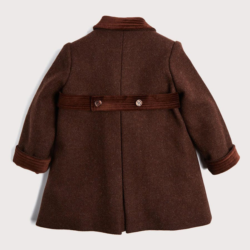 Traditional Double Breasted Coat in Brown (12mths-10yrs)