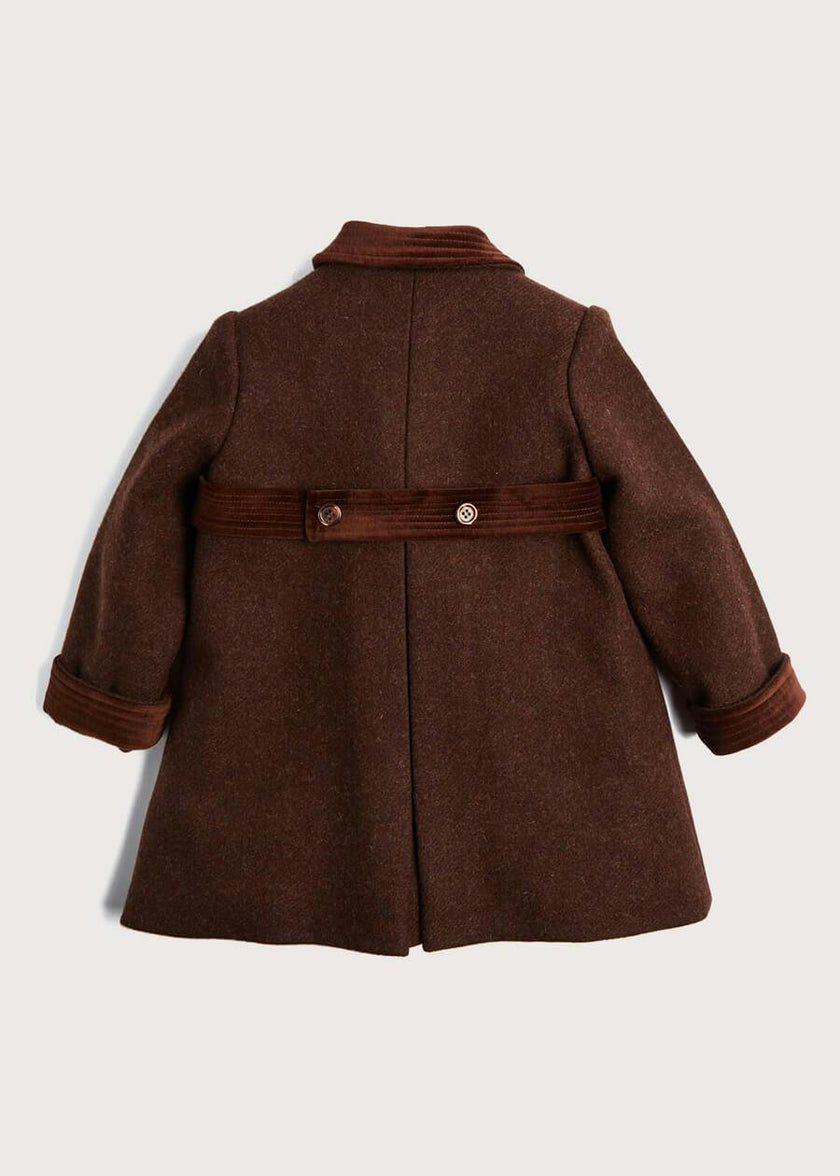 Traditional Double Breasted Coat in Brown (12mths-10yrs)