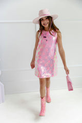 Pink Stars Sequin Dress