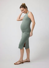 Sleeveless Ruched Bodycon Maternity Mini Dress
