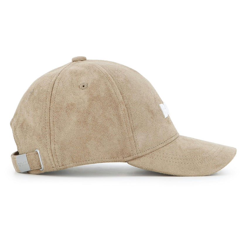 Beige Embroidered Logo Cap