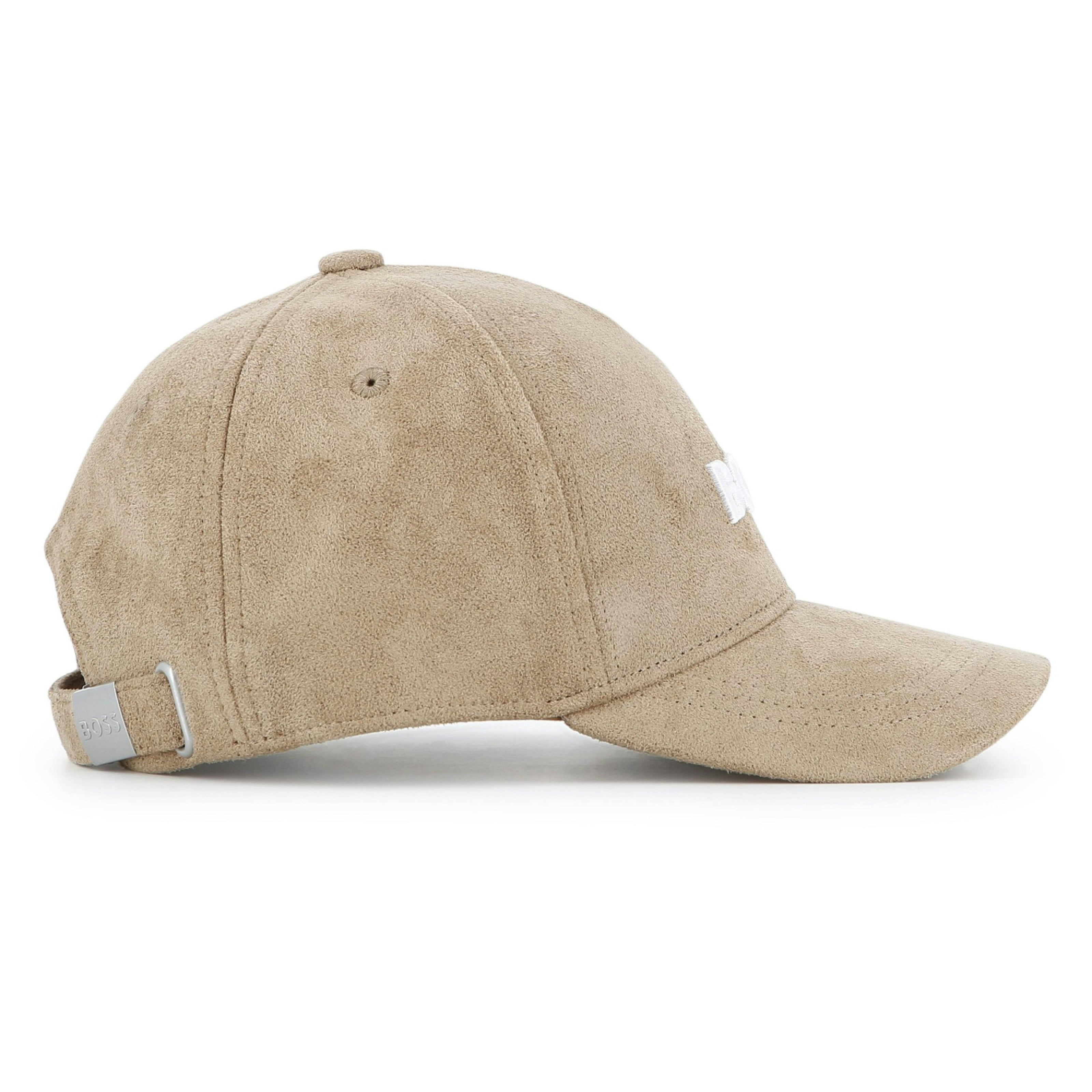 Beige Embroidered Logo Cap