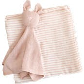 Pink Stripe Swaddle and Lovey Set - Pink Bunny