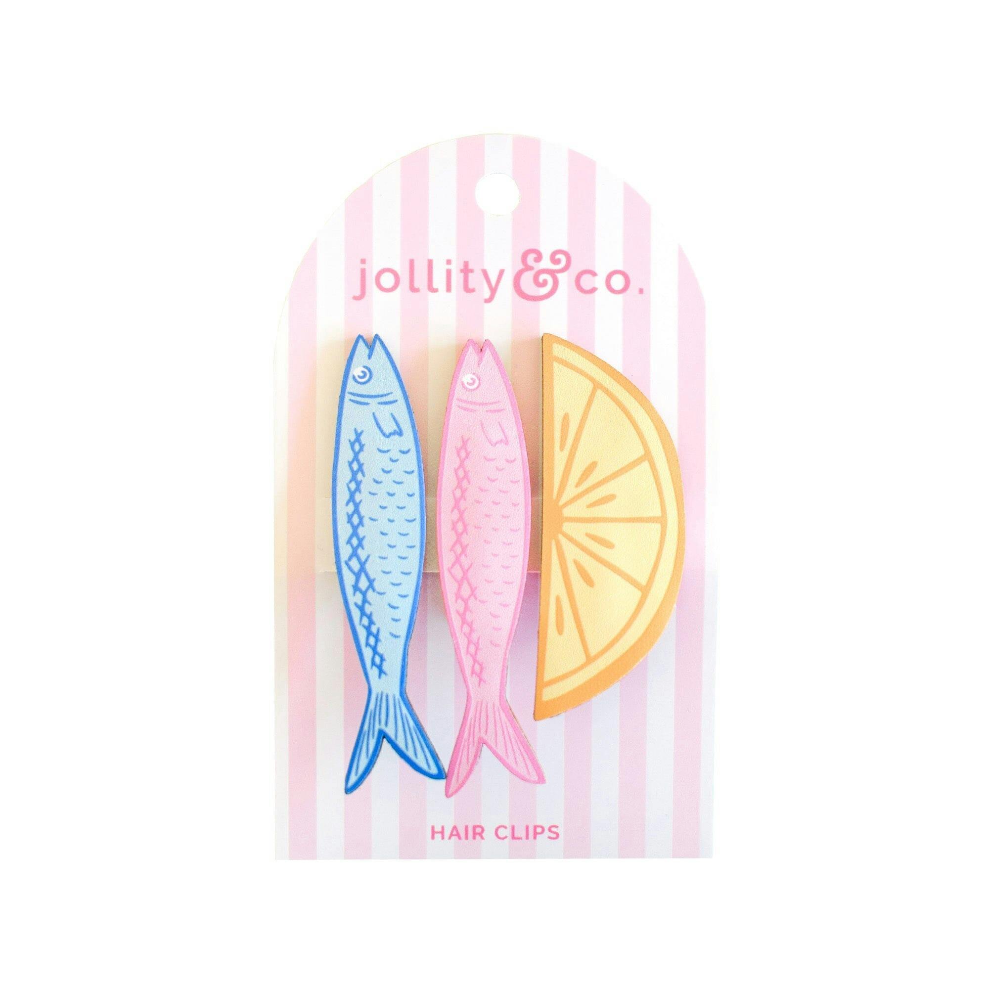 Sardine + Lemon Vegan Leather Hair Clip Set