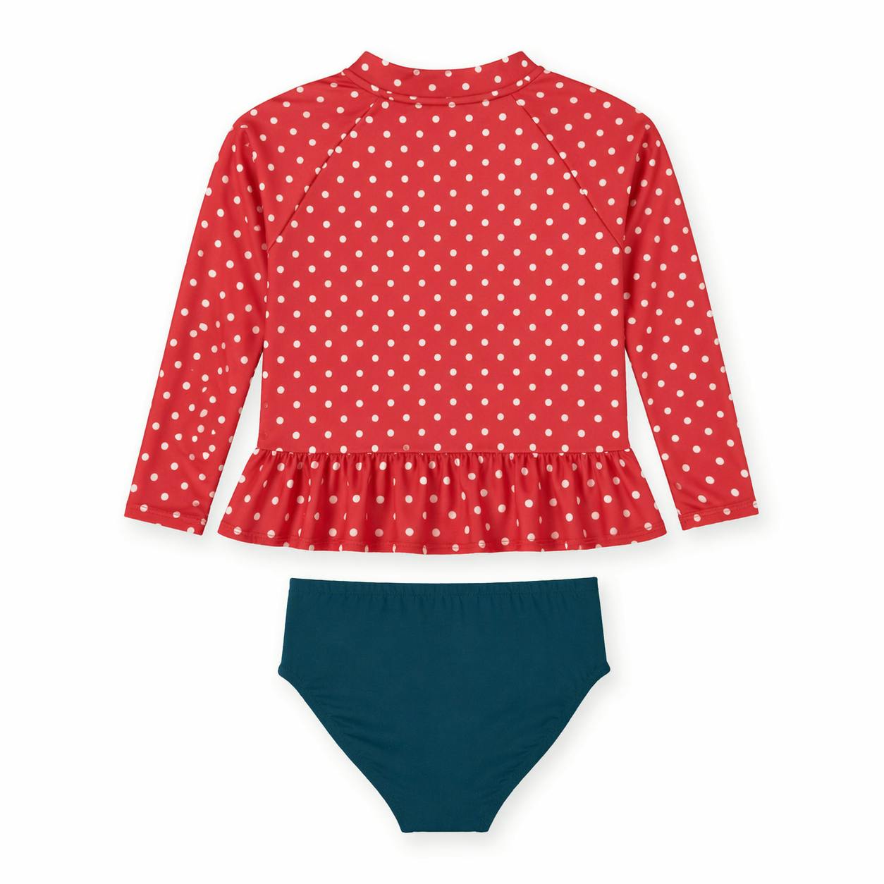 Polka Dot Rashguard Swimsuit