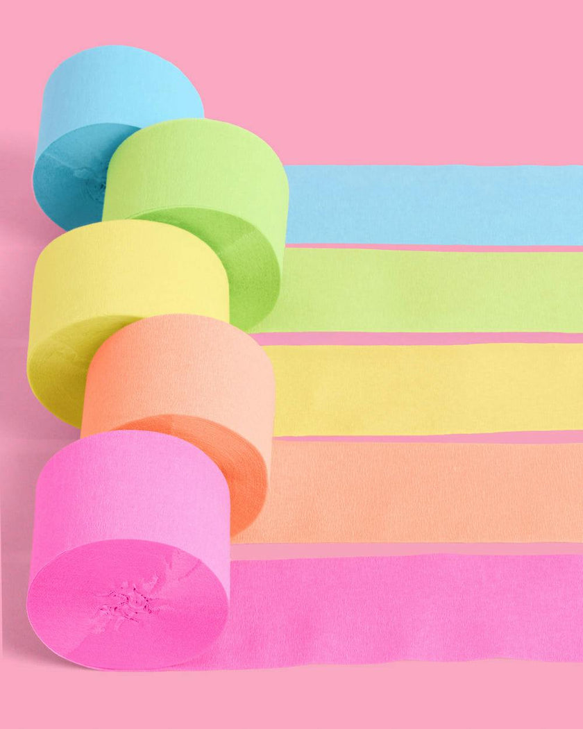 Pool Party Streamers - 5 crepe paper rolls