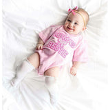 Mama's Bestie Pearl Patch Short Sleeve Romper - Ballet