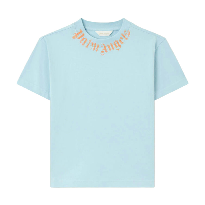 Baby Blue Neck Logo Brushed Tee