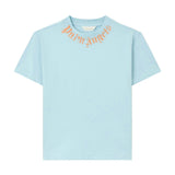 Baby Blue Neck Logo Brushed Tee