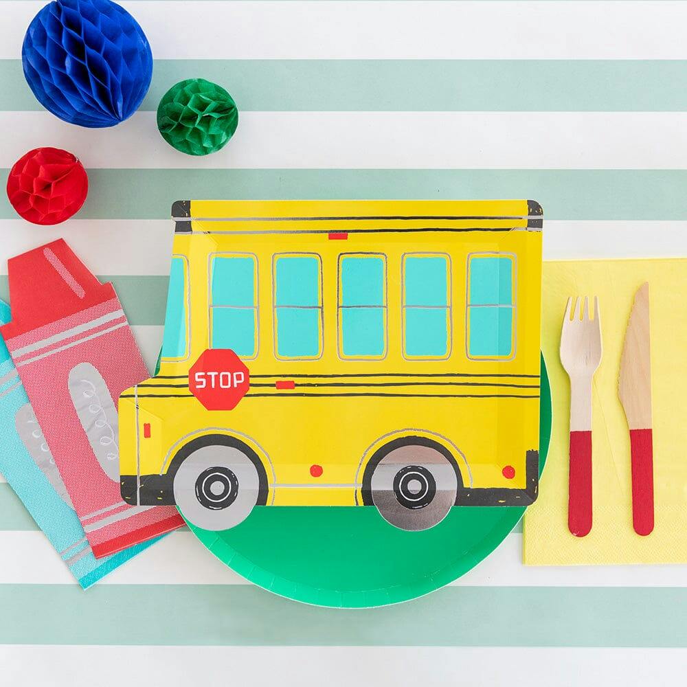 School Days Large School Bus Plate