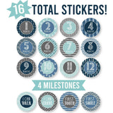 6-Piece Ocean Blue Baby Closet Dividers & 16-Piece Baby Milestone Stickers Baby Shower Gift