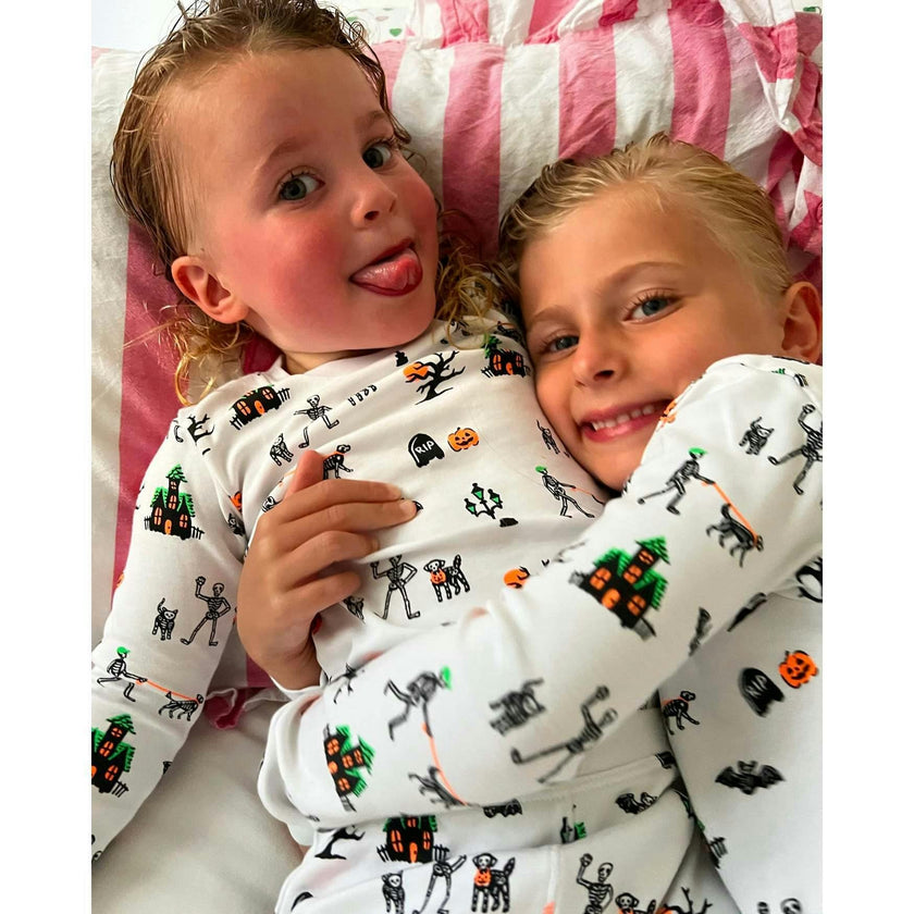 The Organic Long Sleeve Pajama Set [Spooky Skeletons]
