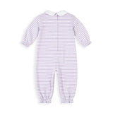 Stripe Knit Longall with Embroidered Flowers