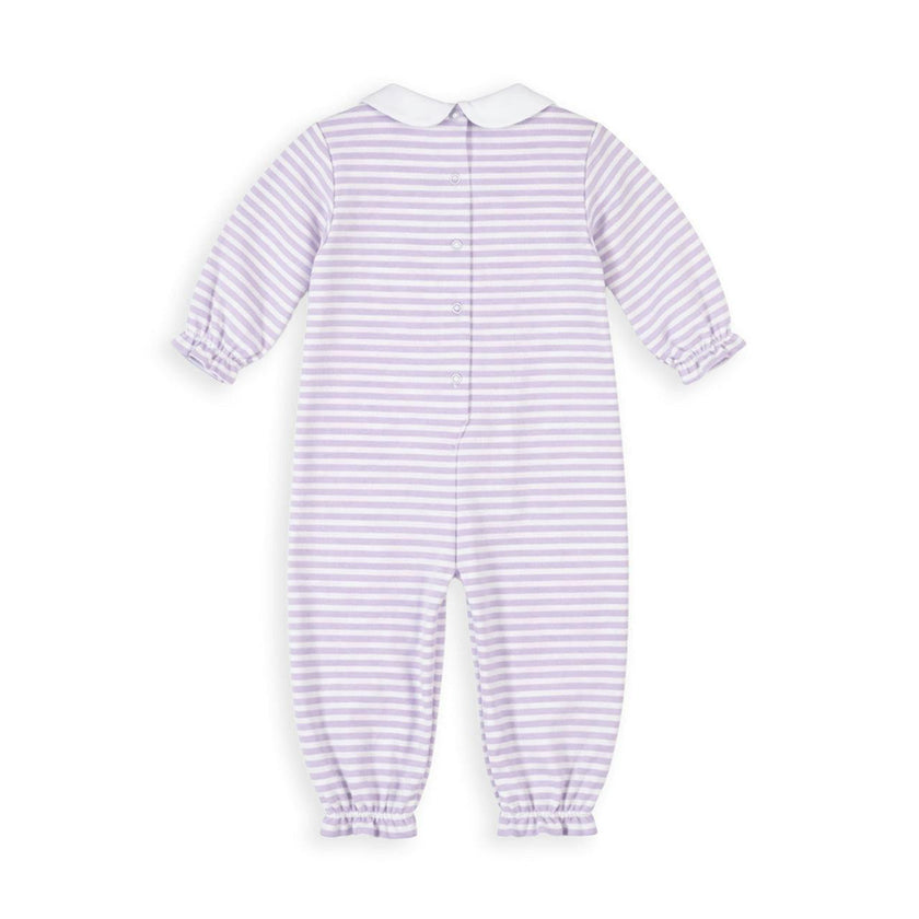 Stripe Knit Longall with Embroidered Flowers