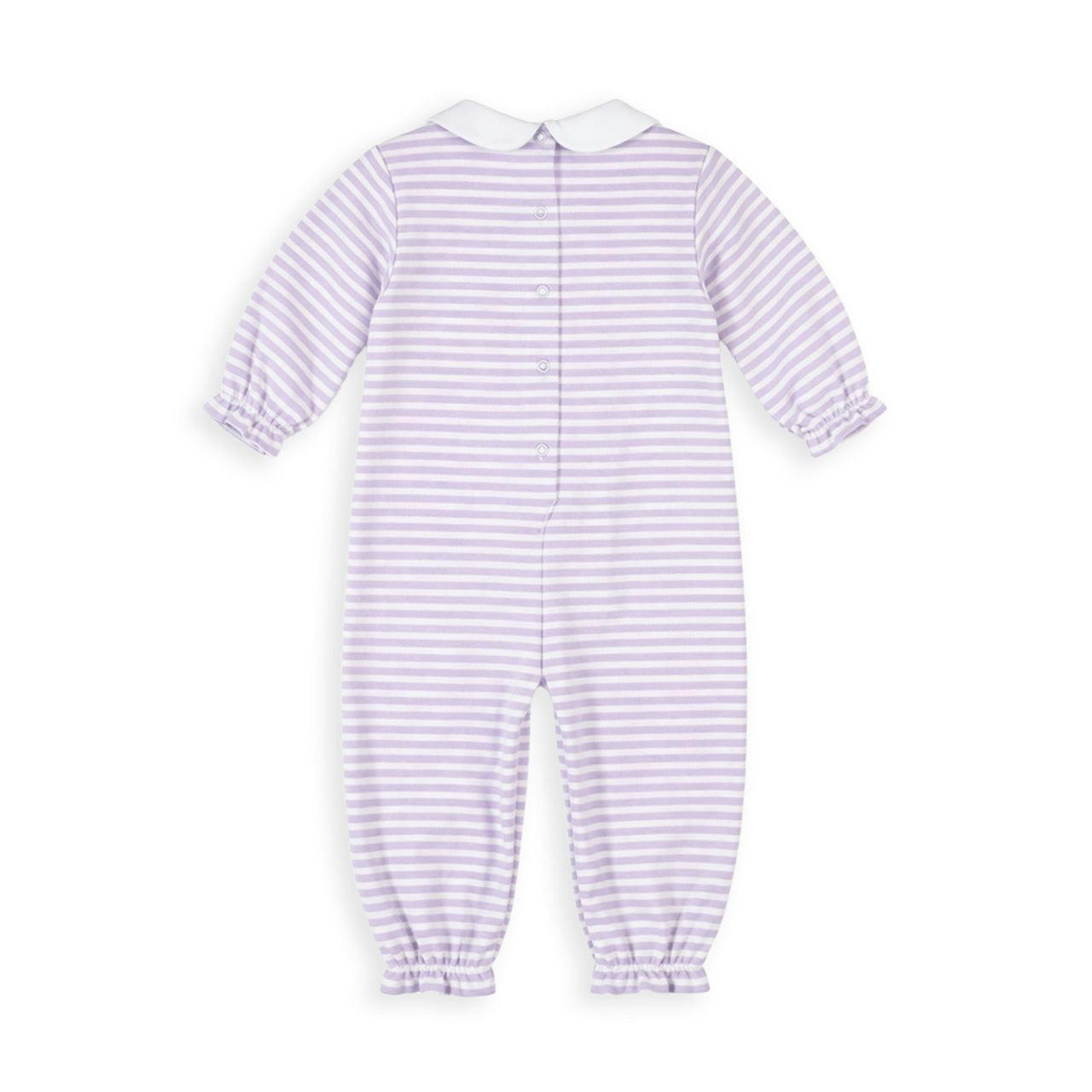 Stripe Knit Longall with Embroidered Flowers
