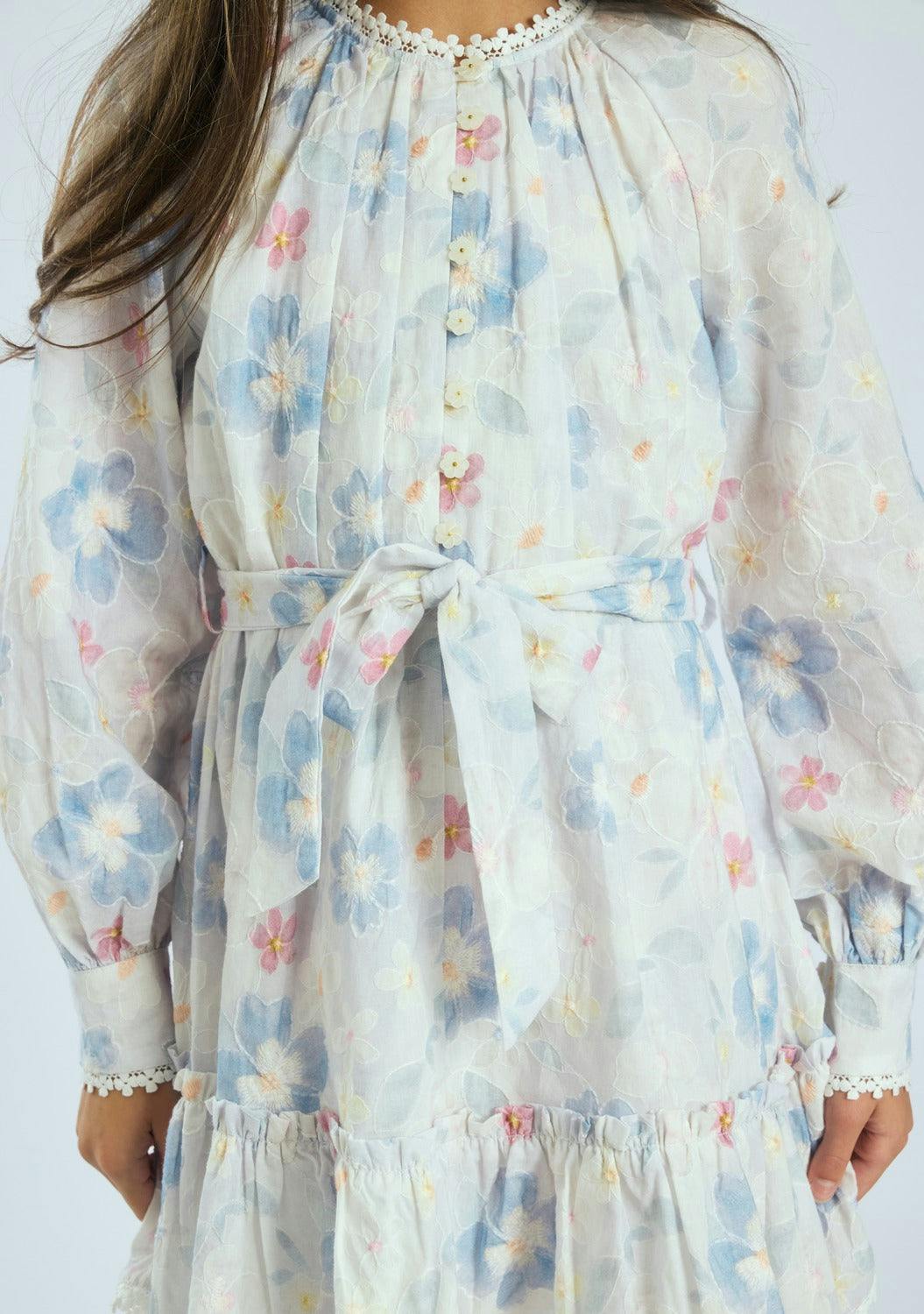 Deanna Sleeve Embroidery Mini Dress