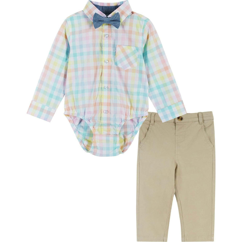 Easter Plaid Shirt & Khaki Pants Set