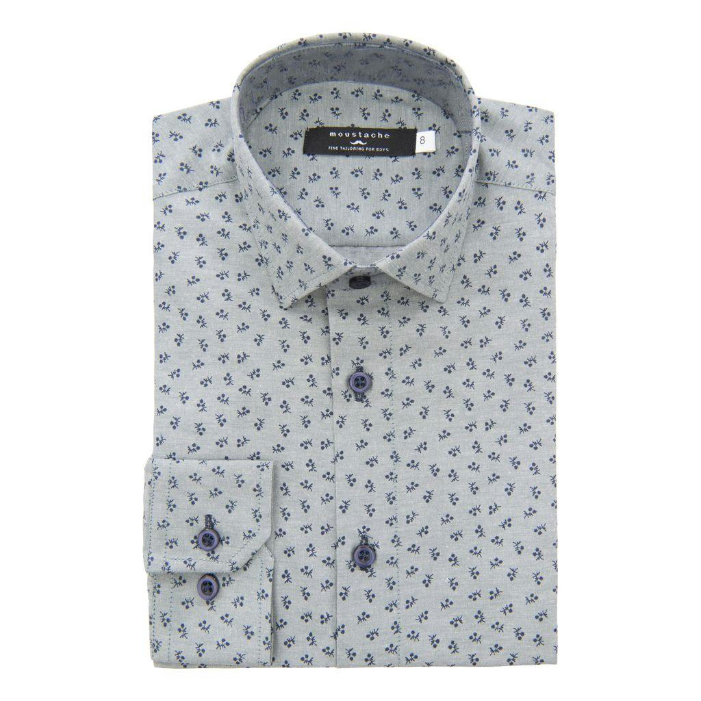Green Dandelion Print Dress Shirt