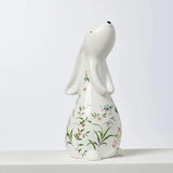 Ivory & Pink Ceramic Bunny Rabbit Figurine Easter Tabletop Home Decor