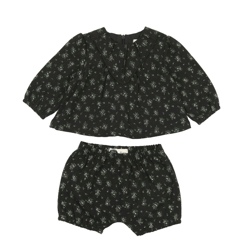 Winter Forest Long Puff Sleeve Top & Short 2-Piece Set