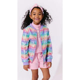 Rainbow Sequin Stripe Bomber