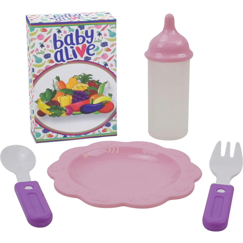 Baby Alive 6 Piece Doll Highchair Set - Pink & Rainbow