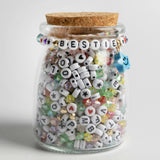 Bestie Best Friend Friendship Bracelet Bead Kit with Multicolor Crystals Letter Beads and Ceramic Star Charm DIY Jar