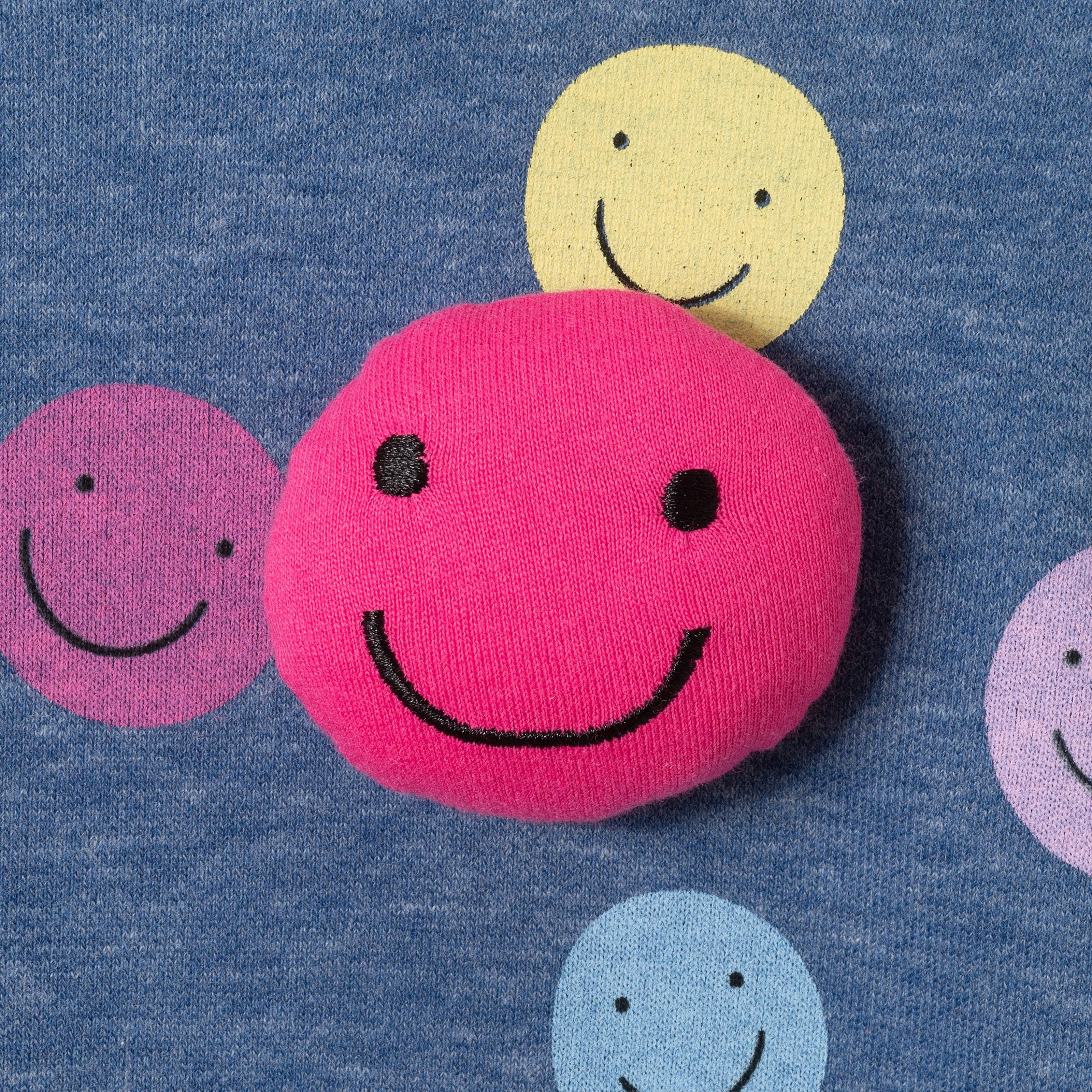 Girls Smiley Face Sweatshirt | Navy Smiley