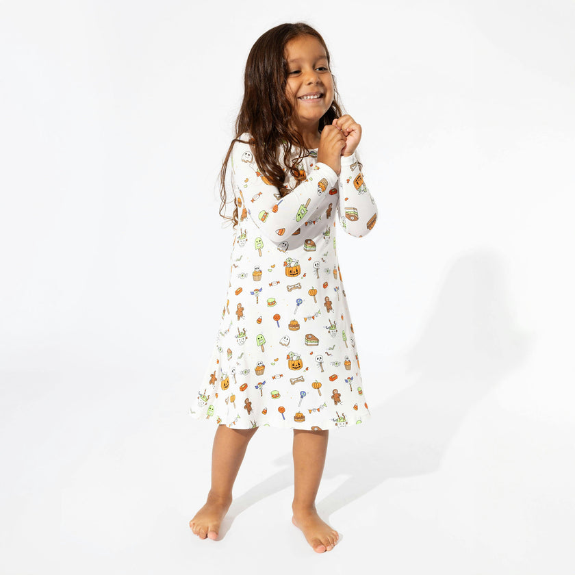 Halloween Treats Bamboo Girls' Long Sleeve Dress